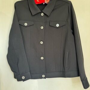 Blue Sky Black Jacket with faux abalone buttons